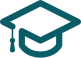 Graduation cap icon teal